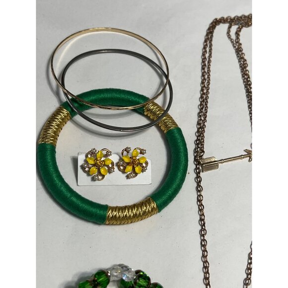 Boho Chic Mixed Jewelry Set Greens Golds - Picture 4 of 6